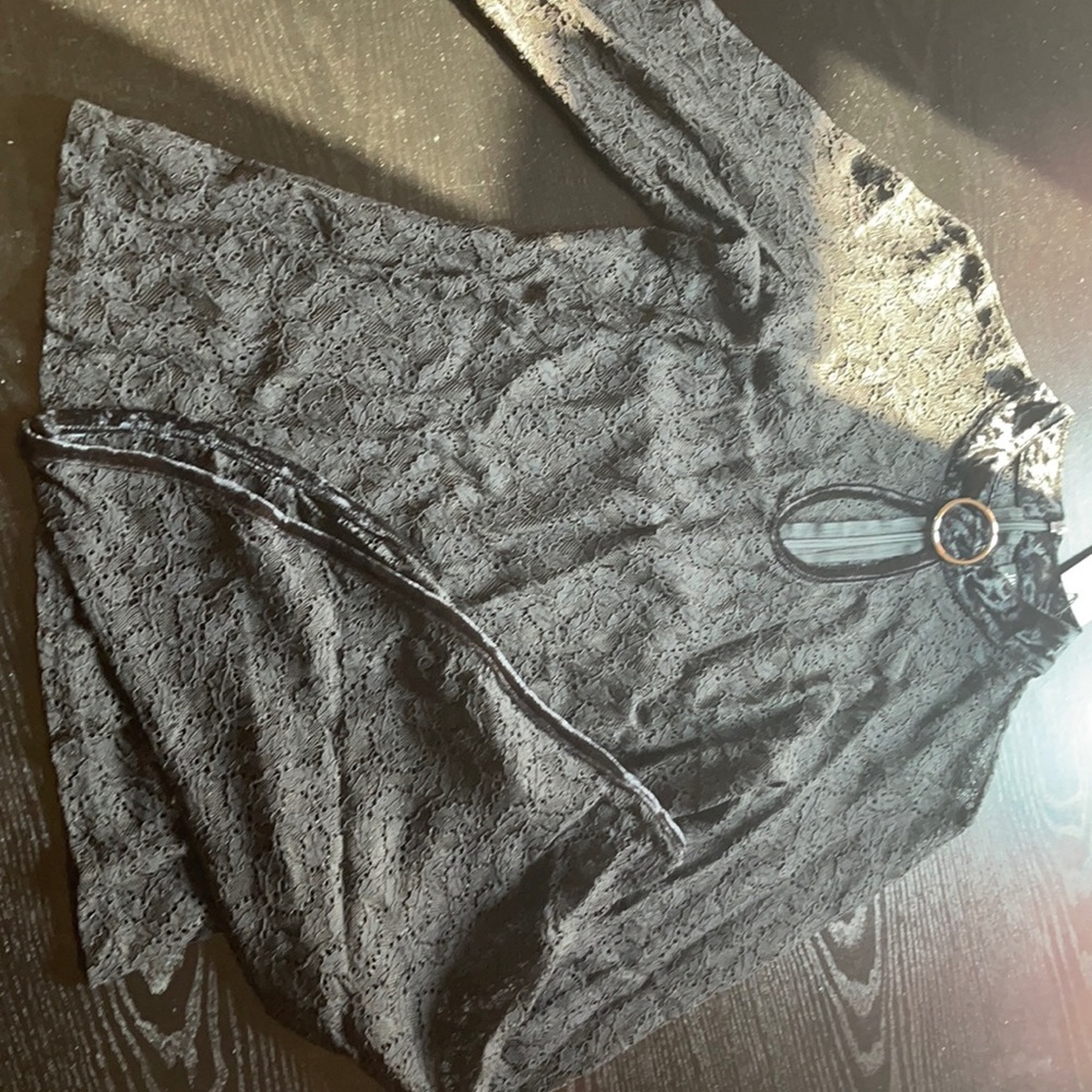 BNWT Jawbreaker goth lace velvet collar shirt.